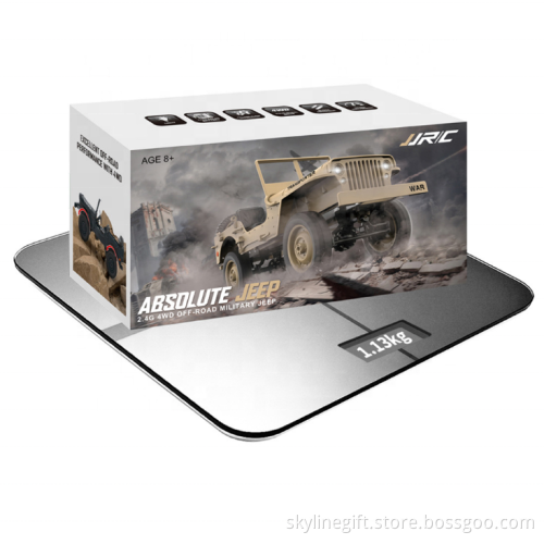 JJRC Q65 1:10 RC Car 2.4G 4WD Convertible Remote Control Light Jeep Four-Wheel Drive Off-Road Military Climbing Car Toy Kid Gift